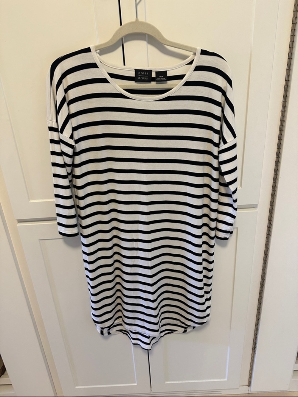 Black and White Striped Women’s Knit Dress
